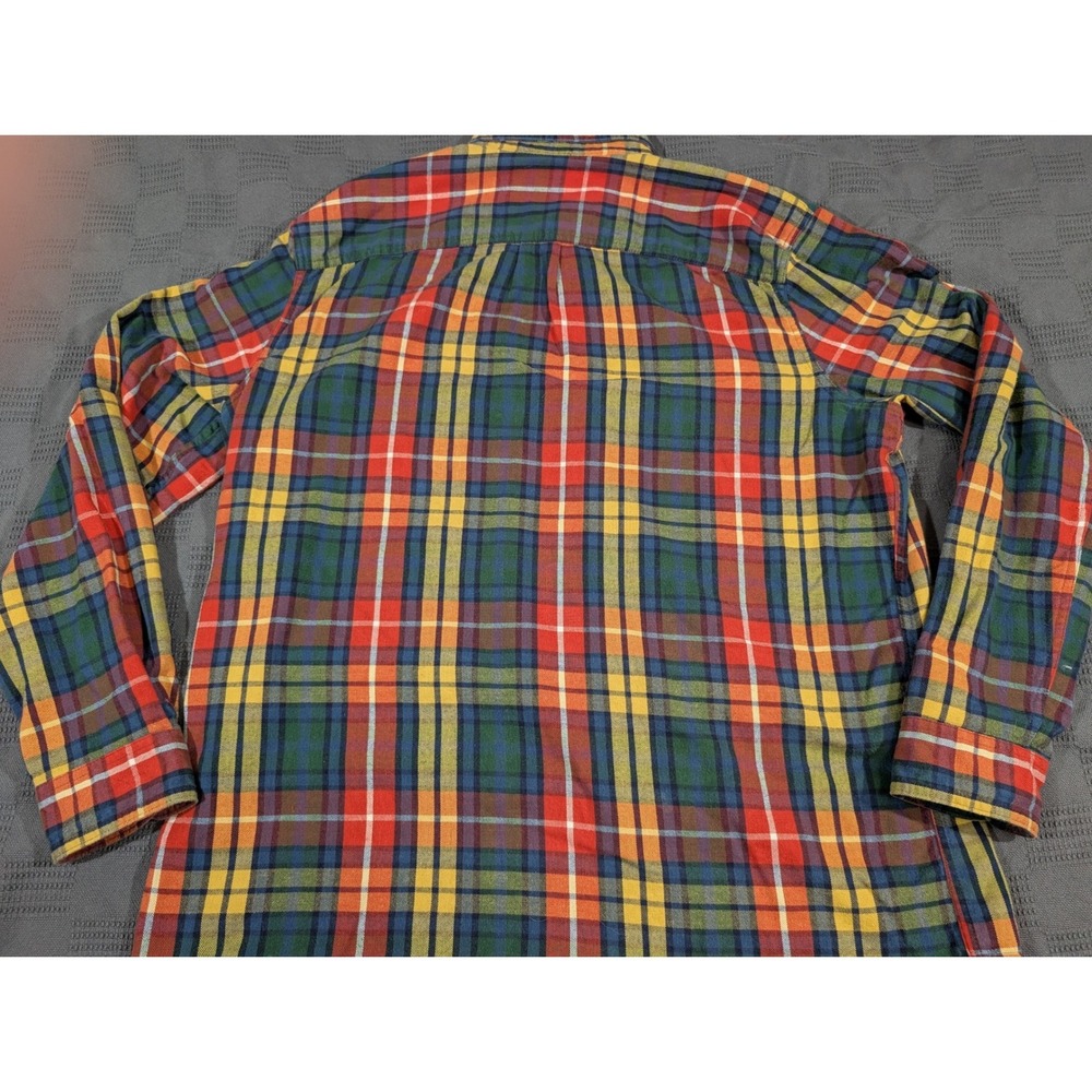 LL Bean Mens Slightly Fitted Flannel Shirt Large Plaid Cotton Button Down 298167 - Picture 5 of 7
